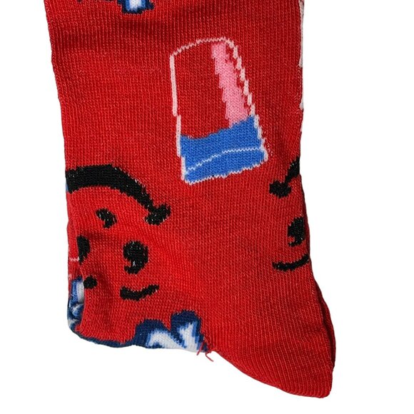 Kool Aid Socks Men’s Crew Red Kool Aid Man Graphic Retro Drink Logo Novelty Gift - Picture 6 of 6